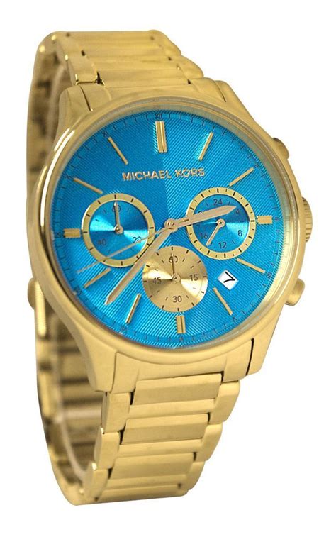 michael kors women's gold watch with blue face|michael kors camille gold watch.